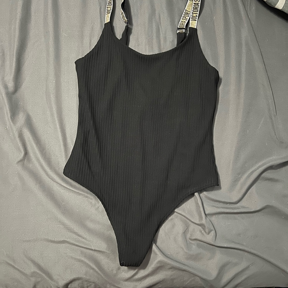 Victoria's Secret Black Ribbed Bodysuit